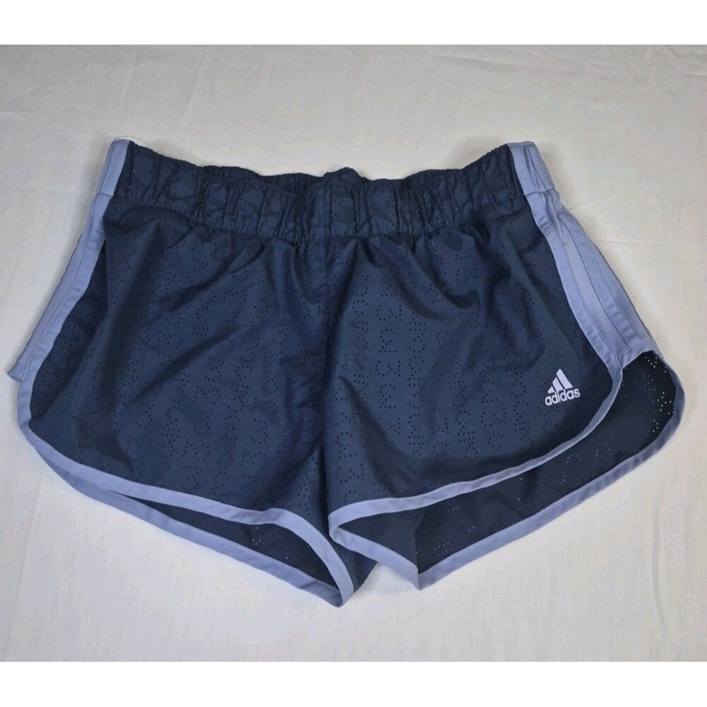 Adidas Climalite M10 Shorts Womens Size  Small Mineral Blue Perforated Lined